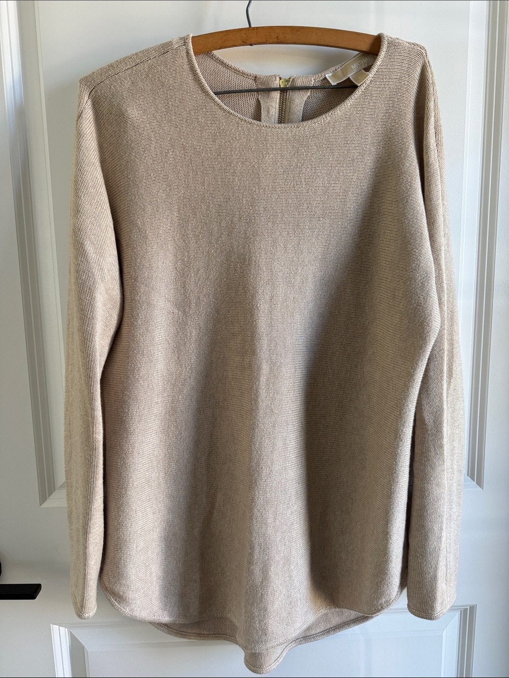 Michael Kors Neutral Scoop Neck Knit Sweater Tunic - S